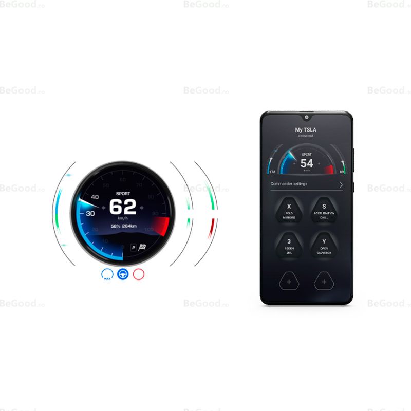 OBD-adapter + The Commander - Tesla Model 3 & Y